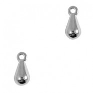 DQ Metalen bedel Druppel 13x6mm Antiek zilver